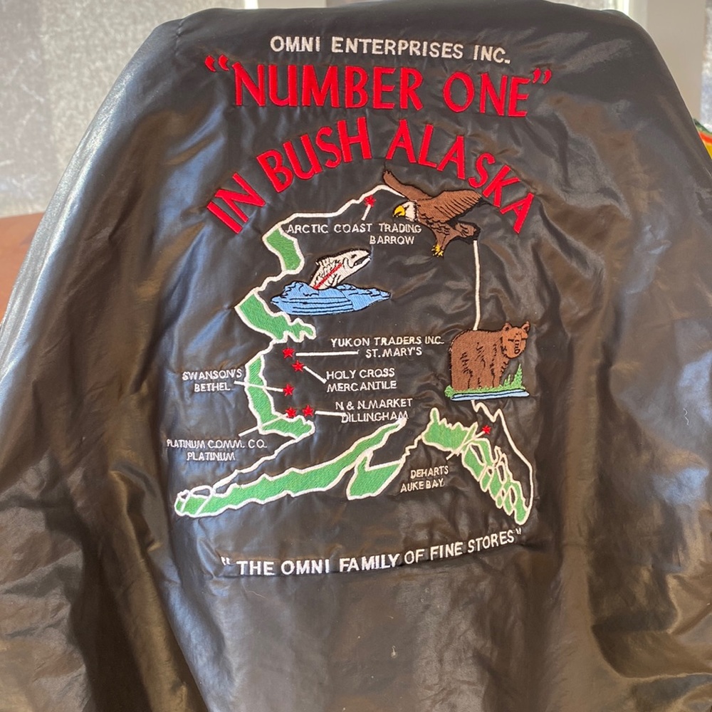 Vintage quilted nylon bomber jacket- Bush Alaska